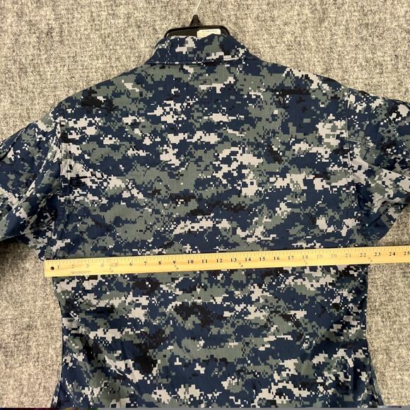 US NAVY SHIRT Men M Digital Camo Working Uniform Vintage Military Sailor 00s - Picture 6 of 8